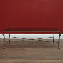 Load image into Gallery viewer, Vintage Glass and Brass Coffee Table with Bamboo-Style Legs and Tassel Detailing. B12596
