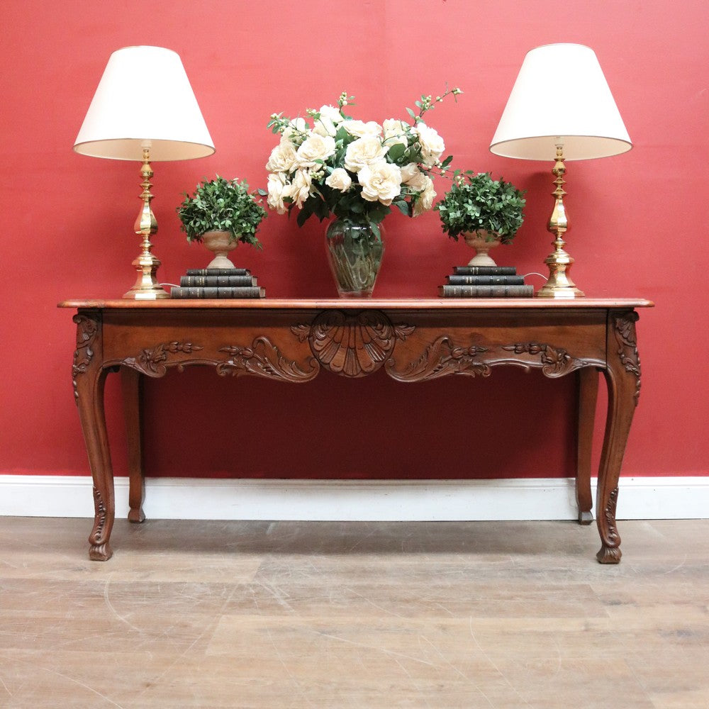 x SOLD Brigitte Forestier Cherrywood Two Drawer Hall Console Sofa Entry Table. B12598