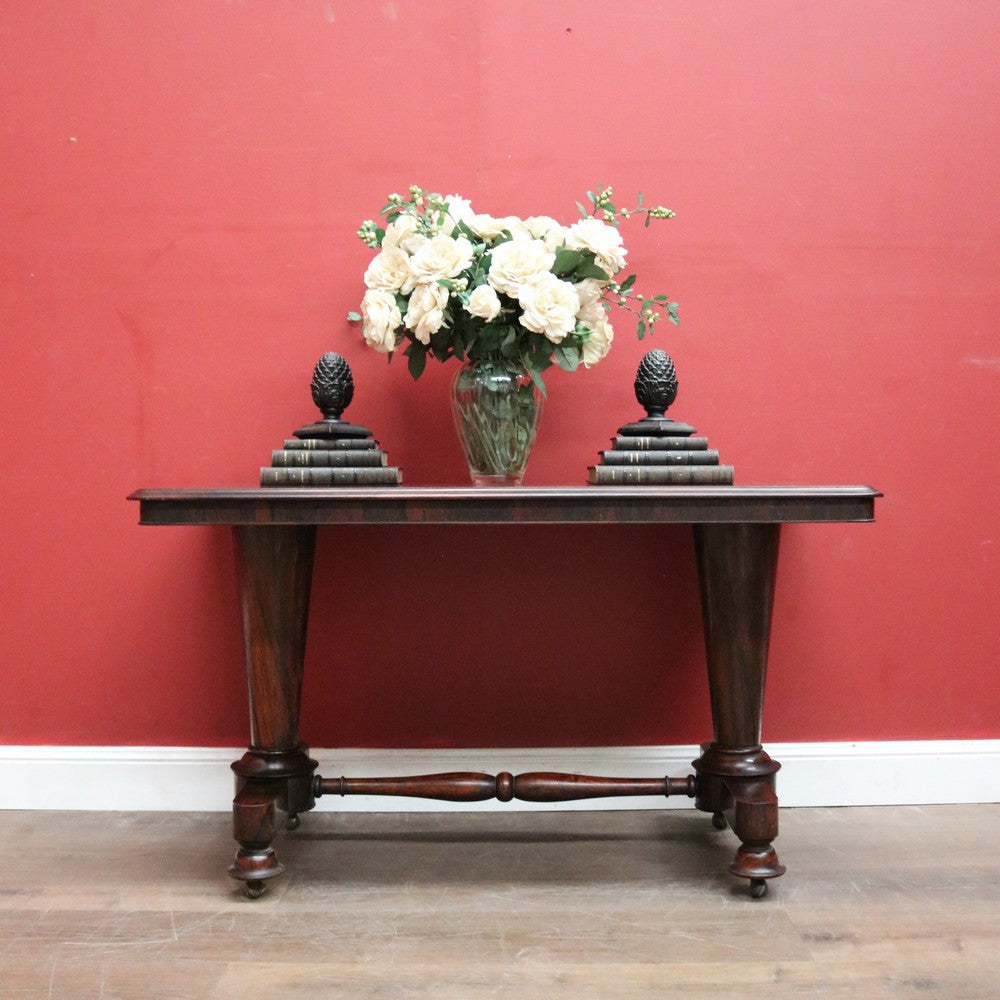 x SOLD Antique English Sofa Table, Hall Table or Console Table, Rosewood, Tapered Pedestals. B12183