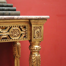 Load image into Gallery viewer, French Hall Table with Gilt Base and Rouge &amp; Cream Marble Top. B12599
