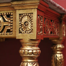 Load image into Gallery viewer, French Hall Table with Gilt Base and Rouge &amp; Cream Marble Top. B12599
