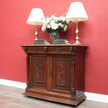 Load image into Gallery viewer, Antique French Oak Cabinet – Elegant Two Door, Two Drawer with Key. B12616
