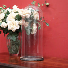 Load image into Gallery viewer, x SOLD Antique Glass Dome and Wooden Base, Statue, Religious, Clock Cover, Taxidermy Dome. B 12094
