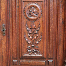 Load image into Gallery viewer, Antique French Oak Cabinet – Elegant Two Door, Two Drawer with Key. B12616
