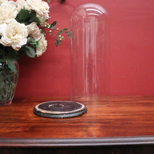 Load image into Gallery viewer, x SOLD Antique Glass Dome and Wooden Base, Statue, Religious, Clock Cover, Taxidermy Dome. B 12094
