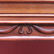 Load image into Gallery viewer, Vintage mahogany console Hall table with inverted curved front and brass handles. B12709
