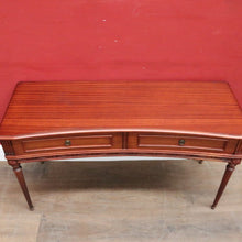 Load image into Gallery viewer, Vintage mahogany console Hall table with inverted curved front and brass handles. B12709
