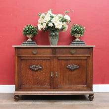 Load image into Gallery viewer, French farmhouse sideboard with two drawers two door cupboard and marble top. B12763
