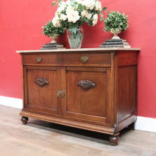 Load image into Gallery viewer, French farmhouse sideboard with two drawers two door cupboard and marble top. B12763
