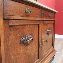 Load image into Gallery viewer, French farmhouse sideboard with two drawers two door cupboard and marble top. B12763
