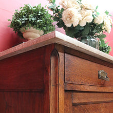 Load image into Gallery viewer, French farmhouse sideboard with two drawers two door cupboard and marble top. B12763
