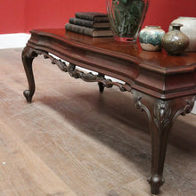 Load image into Gallery viewer, x SOLD Vintage Cedar Coffee Table – Shaped Top with Carved Legs, Elegant Design. B12610
