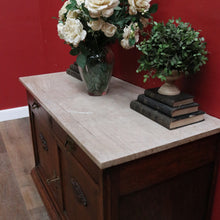 Load image into Gallery viewer, French farmhouse sideboard with two drawers two door cupboard and marble top. B12763
