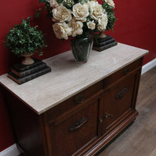 Load image into Gallery viewer, French farmhouse sideboard with two drawers two door cupboard and marble top. B12763
