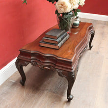 Load image into Gallery viewer, x SOLD Vintage Cedar Coffee Table – Shaped Top with Carved Legs, Elegant Design. B12610
