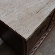 Load image into Gallery viewer, French farmhouse sideboard with two drawers two door cupboard and marble top. B12763

