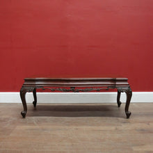 Load image into Gallery viewer, x SOLD Vintage Cedar Coffee Table – Shaped Top with Carved Legs, Elegant Design. B12610
