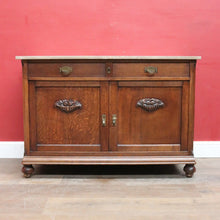 Load image into Gallery viewer, French farmhouse sideboard with two drawers two door cupboard and marble top. B12763
