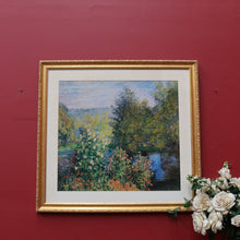 Load image into Gallery viewer, Claude Monet A Corner in the Garden at Montgeron print in gilt frame. B13024
