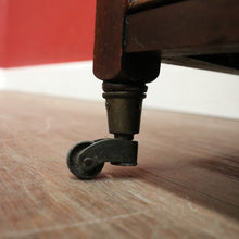 Load image into Gallery viewer, Antique English Mahogany Side Table – Two Tier with Drawer and Brass Castors. B12615
