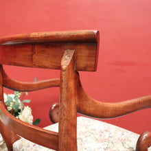 Load image into Gallery viewer, Antique English Mahogany Armchair – Scroll Arms, Turned Legs, Padded Seat. B12613
