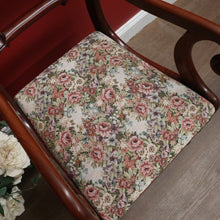 Load image into Gallery viewer, Antique English Mahogany Armchair – Scroll Arms, Turned Legs, Padded Seat. B12612
