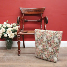 Load image into Gallery viewer, Antique English Mahogany Armchair – Scroll Arms, Turned Legs, Padded Seat. B12612
