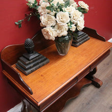 Load image into Gallery viewer, x SOLD Antique English Mahogany Hall Table or Side, Sofa Table with a single Drawer and Shaped Backboard. B12202
