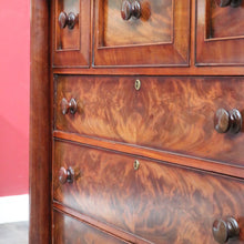 Load image into Gallery viewer, English mahogany chest of drawers with hidden compartments and original handles. B12669
