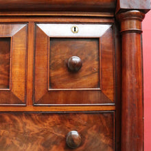 Load image into Gallery viewer, English mahogany chest of drawers with hidden compartments and original handles. B12669
