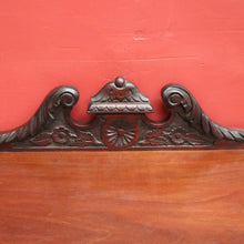 Load image into Gallery viewer, Antique English Mahogany Hall Cabinet – Glass Doors, Carved Detail, with Key. B12595

