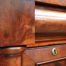 Load image into Gallery viewer, English mahogany chest of drawers with hidden compartments and original handles. B12669
