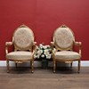 Load image into Gallery viewer, Pair of French Gilt Wood Armchairs with Medallion Backs and Tapestry Seats. B12623

