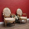 Load image into Gallery viewer, Pair of French Gilt Wood Armchairs with Medallion Backs and Tapestry Seats. B12623
