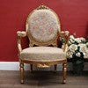 Load image into Gallery viewer, Pair of French Gilt Wood Armchairs with Medallion Backs and Tapestry Seats. B12623

