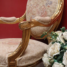 Load image into Gallery viewer, Pair of French Gilt Wood Armchairs with Medallion Backs and Tapestry Seats. B12623
