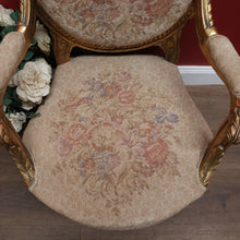 Load image into Gallery viewer, Pair of French Gilt Wood Armchairs with Medallion Backs and Tapestry Seats. B12623
