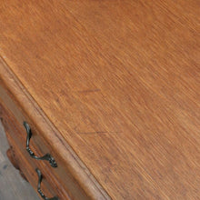 Load image into Gallery viewer, Vintage French oak chest of drawers with carved detail and cabriole legs. B12769
