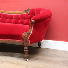 Load image into Gallery viewer, Antique English Mahogany Chaise Lounge with Tufted Button Back. B13030
