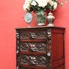 Load image into Gallery viewer, Antique French Oak Chest of Drawers with Five Carved Green Man Handles and Ornate Detailing. B12624
