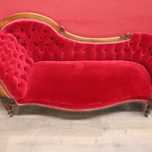 Load image into Gallery viewer, Antique English Mahogany Chaise Lounge with Tufted Button Back. B13030

