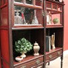 Load image into Gallery viewer, Antique Mahogany Display Cabinet with Fretwork, Drawers, and Glazed Doors. B12121
