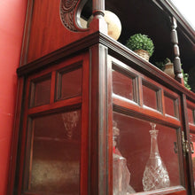 Load image into Gallery viewer, Antique Mahogany Display Cabinet with Fretwork, Drawers, and Glazed Doors. B12621
