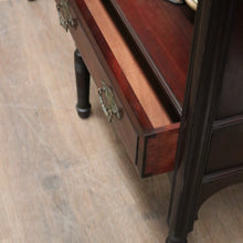 Load image into Gallery viewer, Antique Mahogany Display Cabinet with Fretwork, Drawers, and Glazed Doors. B12621
