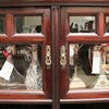 Load image into Gallery viewer, Antique Mahogany Display Cabinet with Fretwork, Drawers, and Glazed Doors. B12121
