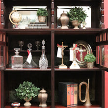 Load image into Gallery viewer, Antique Mahogany Display Cabinet with Fretwork, Drawers, and Glazed Doors. B12621
