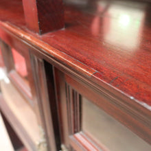 Load image into Gallery viewer, Antique Mahogany Display Cabinet with Fretwork, Drawers, and Glazed Doors. B12621
