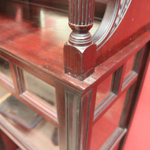 Load image into Gallery viewer, Antique Mahogany Display Cabinet with Fretwork, Drawers, and Glazed Doors. B12621
