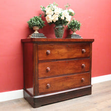 Load image into Gallery viewer, Antique Australian Cedar Chest of Drawers with MOP Inlay and Brass Detail. B12622
