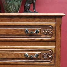 Load image into Gallery viewer, Vintage French lingerie chest with four drawers and cast handles. B12785
